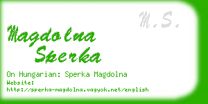 magdolna sperka business card